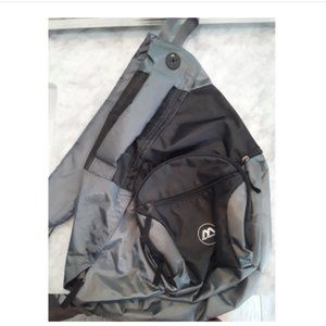 Metropack sling backpack book bag grey and black